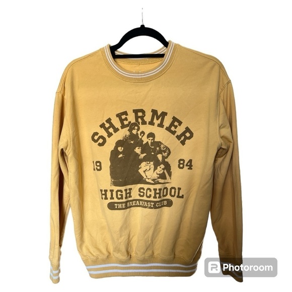 Breakfast Club Tops - The Breakfast Club mustard yellow graphic crewneck sweatshirt size Small